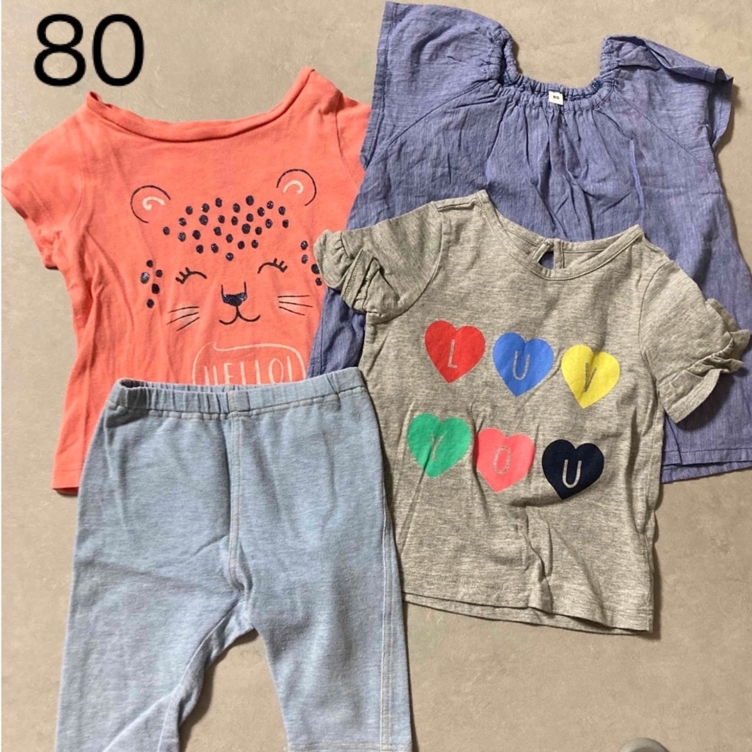 babyGAP(ベビーギャップ)の半袖Tシャツ チュニックワンピース 袖フリル ロゴT レギパン まとめ売り キッズ/ベビー/マタニティのベビー服(~85cm)(Ｔシャツ)の商品写真