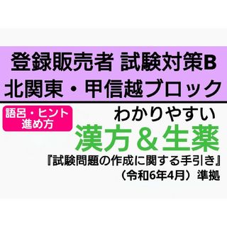 北関東・甲信越ブロック対策 登録販売者【試験対策B】テキスト最新版 R6プリント(資格/検定)