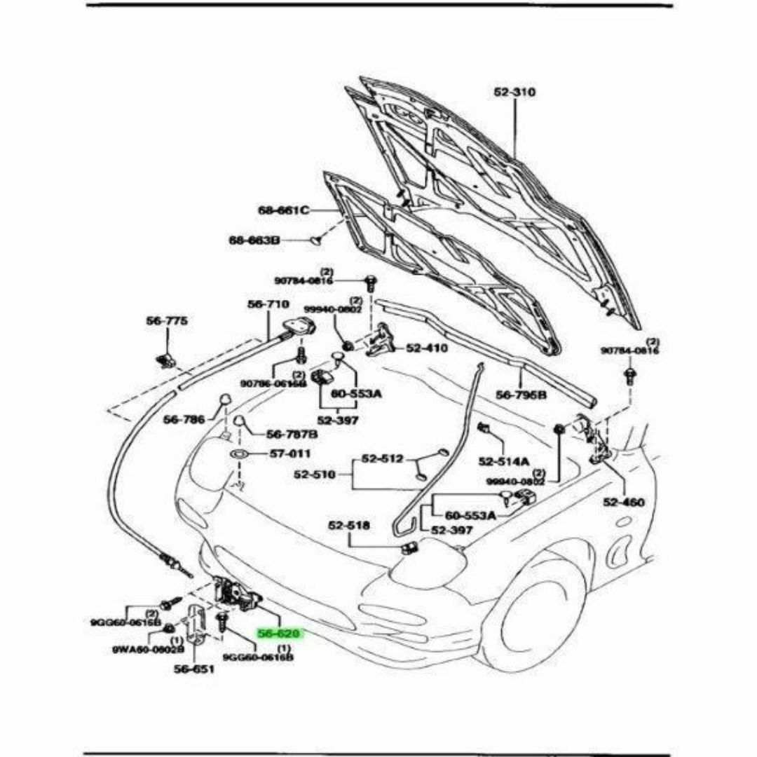 マツダ(マツダ)のマツダ 純正 RX-7 ボンネット フードロック 自動車/バイクの自動車(車種別パーツ)の商品写真