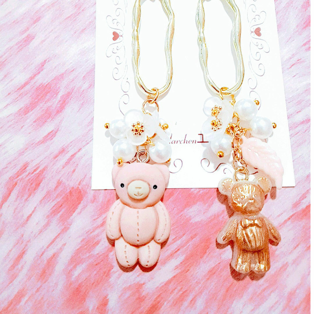 【土日限定】BEAR/ジャラジャラ/Flower/Pierce/earrings レディースのアクセサリー(ピアス)の商品写真