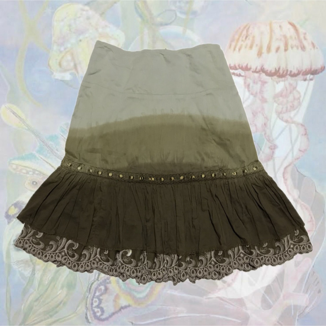 Lochie(ロキエ)のO y2k フェアリーコア ボーホー グランジ フレア グラデーション スカート レディースのスカート(ひざ丈スカート)の商品写真