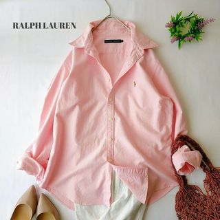 ラルフローレン(Ralph Lauren)のラルフローレン　☆美品　ピンク　長袖シャツ　綿100%　L　XL　ボタンダウン(シャツ/ブラウス(長袖/七分))