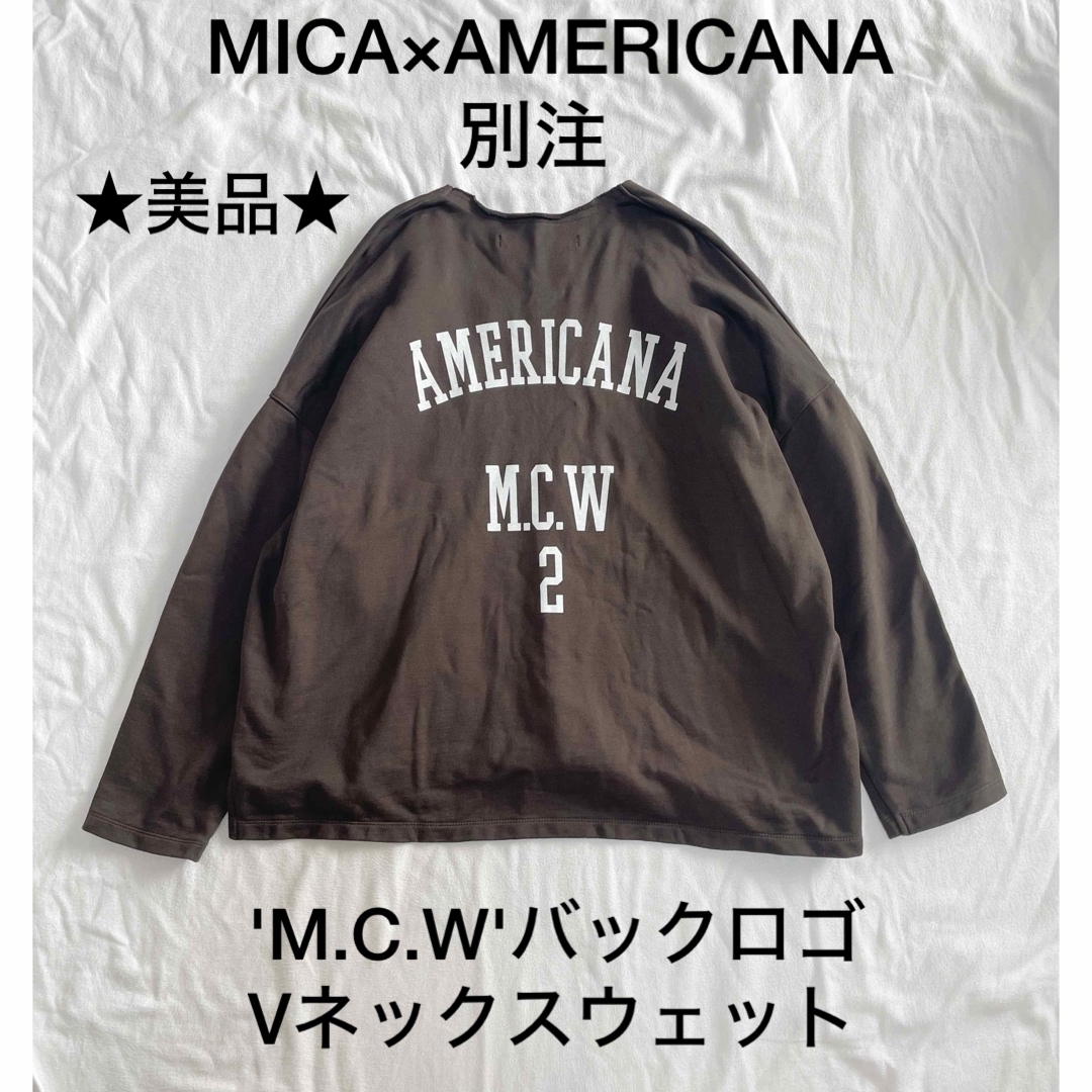 MICA&DEAL(マイカアンドディール)のMICA×AMERICANA別注 ★美品★'M.C.W'バックロゴVネック レディースのトップス(トレーナー/スウェット)の商品写真