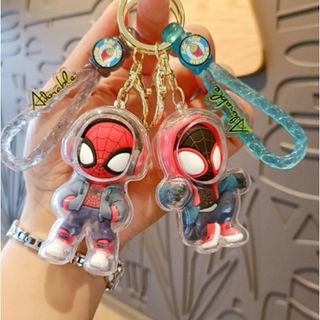 マーベル(MARVEL)のスパイダーマン 黒　キーホルダー バッグチャーム マーベル(キャラクターグッズ)