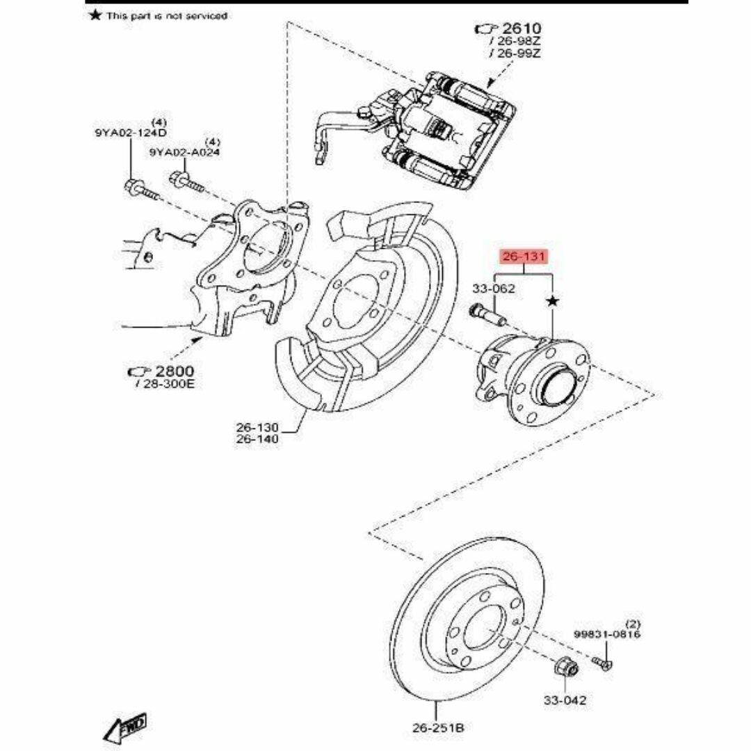 マツダ(マツダ)のマツダ 純正 デミオ CX-3 ベアリング ハブ 自動車/バイクの自動車(車種別パーツ)の商品写真