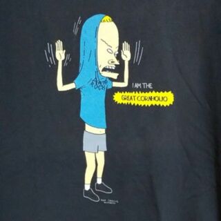 古着　00's ビーバス・アンド・バットヘッド　Tシャツ　ブラック　L(Tシャツ/カットソー(半袖/袖なし))