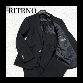 アオヤマ(青山)の美品　RITRNO スーツ　セットアップ　ストライプ　シングル　背抜き　黒　M(セットアップ)