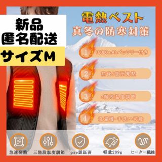 【即購入可】電熱ベスト  寒さ対策　冷蔵庫作業　バッテリー　USB 充電　カイロ(ベスト)