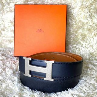 エルメス(Hermes)の【極美品】エルメス ベルト ギヨシェ コンスタンス リバーシブル 黒 茶 70(ベルト)