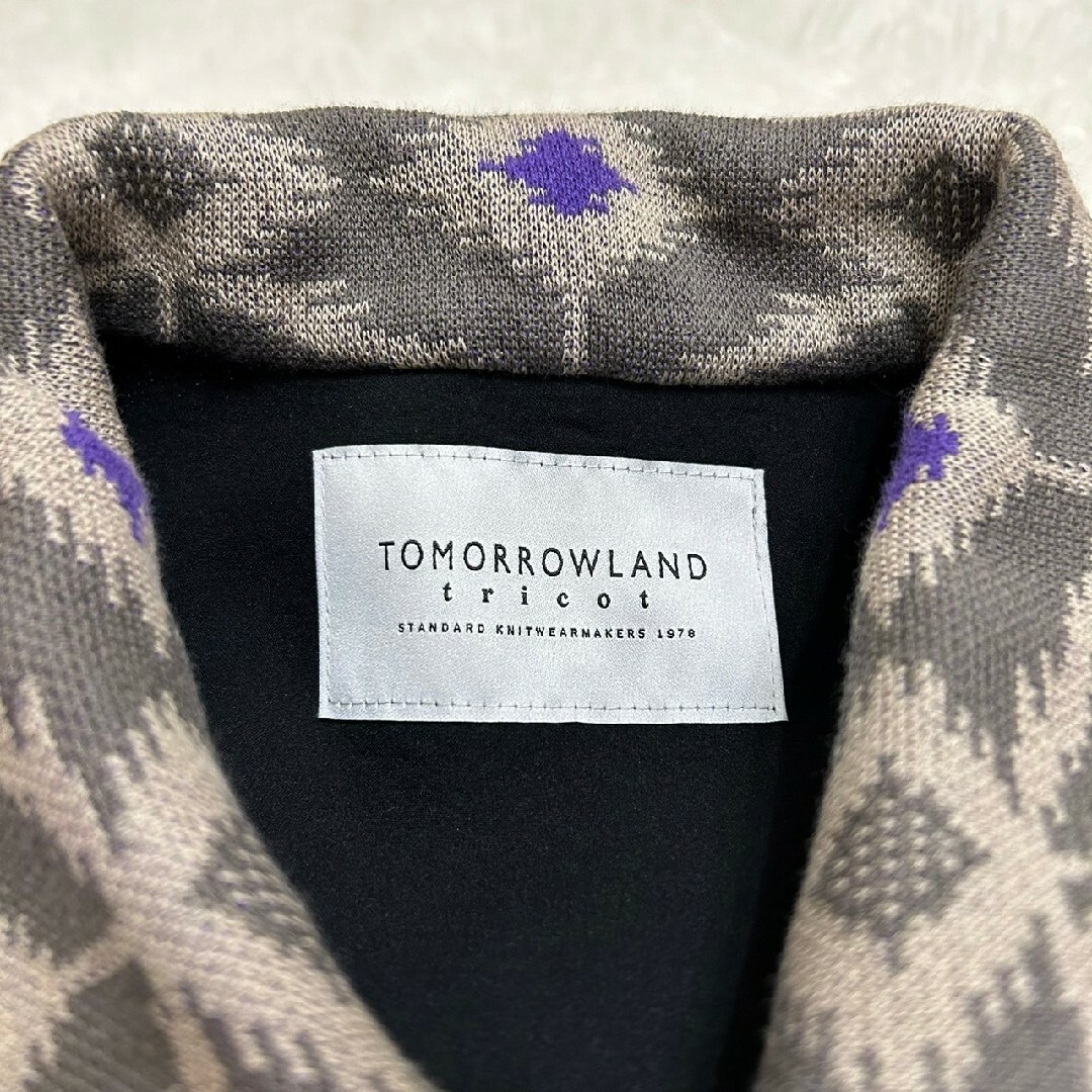 TOMORROWLAND(トゥモローランド)の美品　トゥモローランド　コットン　ジャガード　ニット　シャツ　ジャケット　M メンズのトップス(シャツ)の商品写真