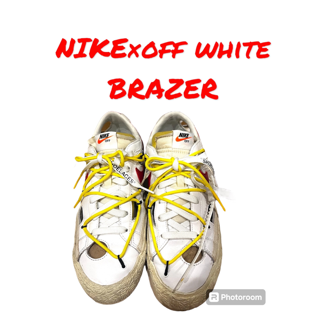 NIKE(ナイキ)のOff-White × Nike Blazer Low オフホワイト × ナイキ メンズの靴/シューズ(スニーカー)の商品写真