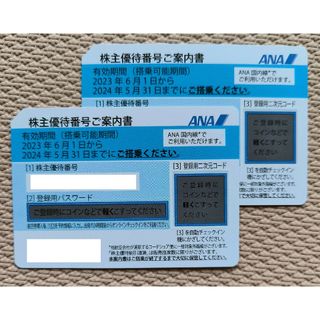 エーエヌエー(ゼンニッポンクウユ)(ANA(全日本空輸))のANA(全日空)株主優待券2枚　2024年5月31日まで(航空券)