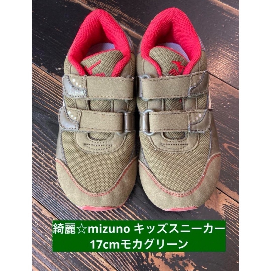 MIZUNO(ミズノ)の綺麗☆mizuno キッズスニーカー 17cmモカグリーン キッズ/ベビー/マタニティのキッズ靴/シューズ(15cm~)(スニーカー)の商品写真