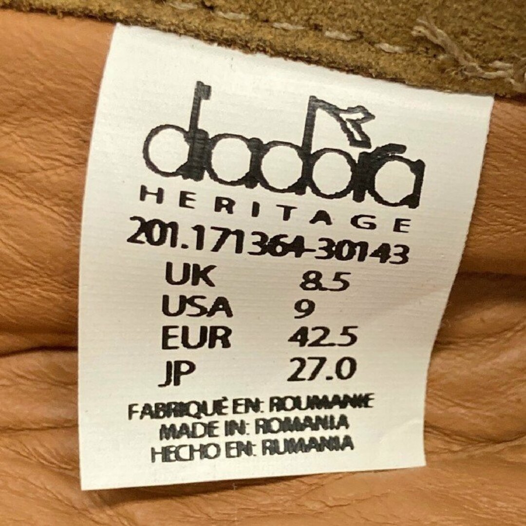 DIADORA(ディアドラ)の★DIADRA ディアドラ HERITAGE ローカットスニーカー スウェード ベージュ size27cm メンズの靴/シューズ(スニーカー)の商品写真
