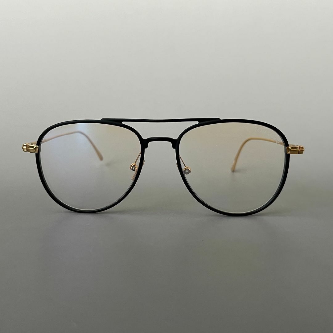 TOM FORD EYEWEAR(トムフォードアイウェア)のトムフォード ティアドロップ メガネ ブルーライトカット ブラック ゴールド 黒 メンズのファッション小物(サングラス/メガネ)の商品写真