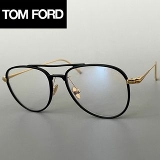 トムフォードアイウェア(TOM FORD EYEWEAR)のトムフォード ティアドロップ メガネ ブルーライトカット ブラック ゴールド 黒(サングラス/メガネ)