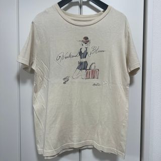 ジーユー(GU)のGU Mサイズ　ベージュ　半袖トップス(Tシャツ/カットソー(半袖/袖なし))