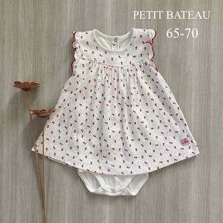 PETIT BATEAU - 【極美品】プチバトー　小花柄ワンピース風ロンパース