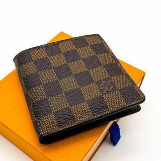 ルイヴィトン(LOUIS VUITTON)の【極美品】ルイヴィトン　ポルトフォイユマルコ　折り財布　ダミエエベヌ　茶色(折り財布)