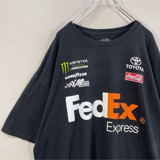 ヴィンテージ(VINTAGE)の【オーバーサイズ、企業系Tシャツ】FedEx両面プリントロゴ古着ストリート黒(Tシャツ/カットソー(半袖/袖なし))