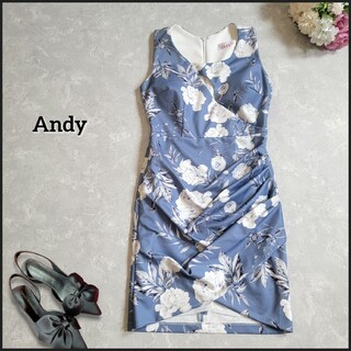 アンディ(Andy)のAndy/アンディ●胸元カット♪総花柄クロスドレープワンピース/キャバドレス(ナイトドレス)