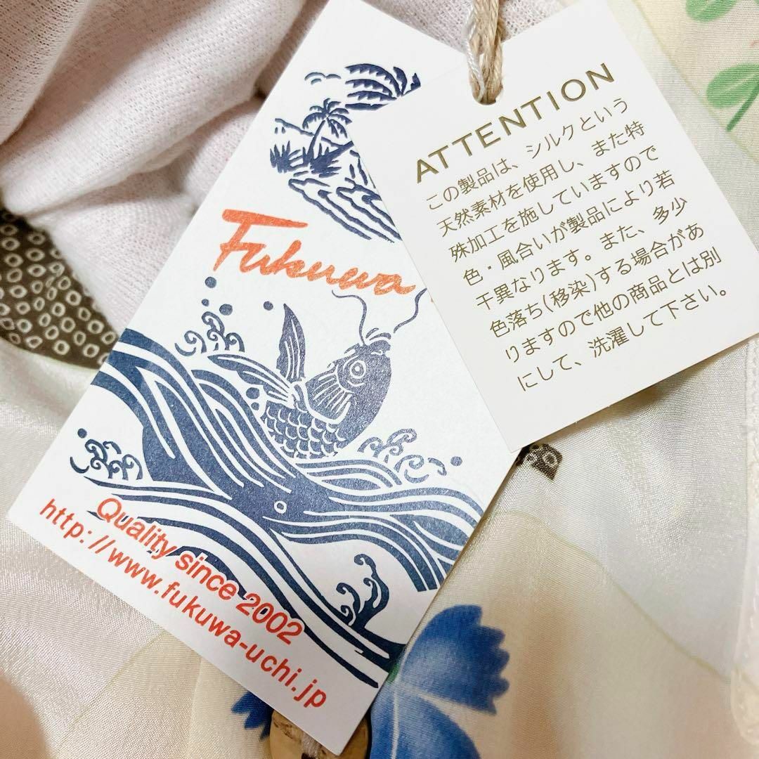 【新品タグ付き】Fukuwauchi シルク アロハシャツ フクワウチ 和柄 レディースのワンピース(ひざ丈ワンピース)の商品写真