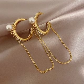 【新作】新品　レディース　フープピアス　アクセサリー　ゴールド　揺れる　結婚式