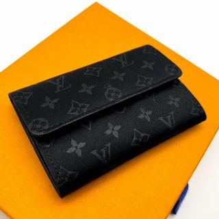 ルイヴィトン(LOUIS VUITTON)の【超極美品】ルイヴィトン　ポルトモネサテン　コインケース　小銭入れ　黒(コインケース)