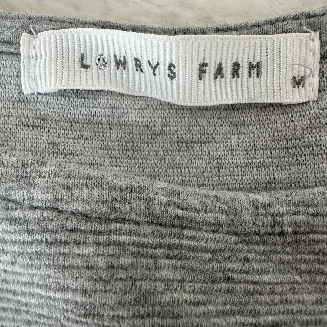 LOWRYS FARM(ローリーズファーム)の【ローリーズファーム】ボリューム袖カットソー　グレートップス　七分丈　M レディースのトップス(カットソー(長袖/七分))の商品写真