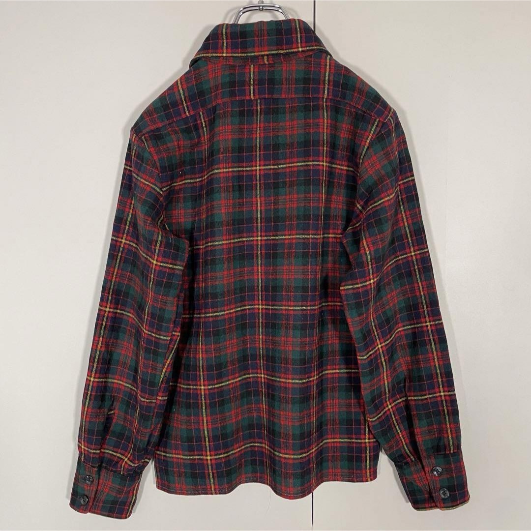 PENDLETON(ペンドルトン)の【usa製、ウール100%】PENDLETON古着チェックシャツ赤　長袖　L メンズのトップス(シャツ)の商品写真