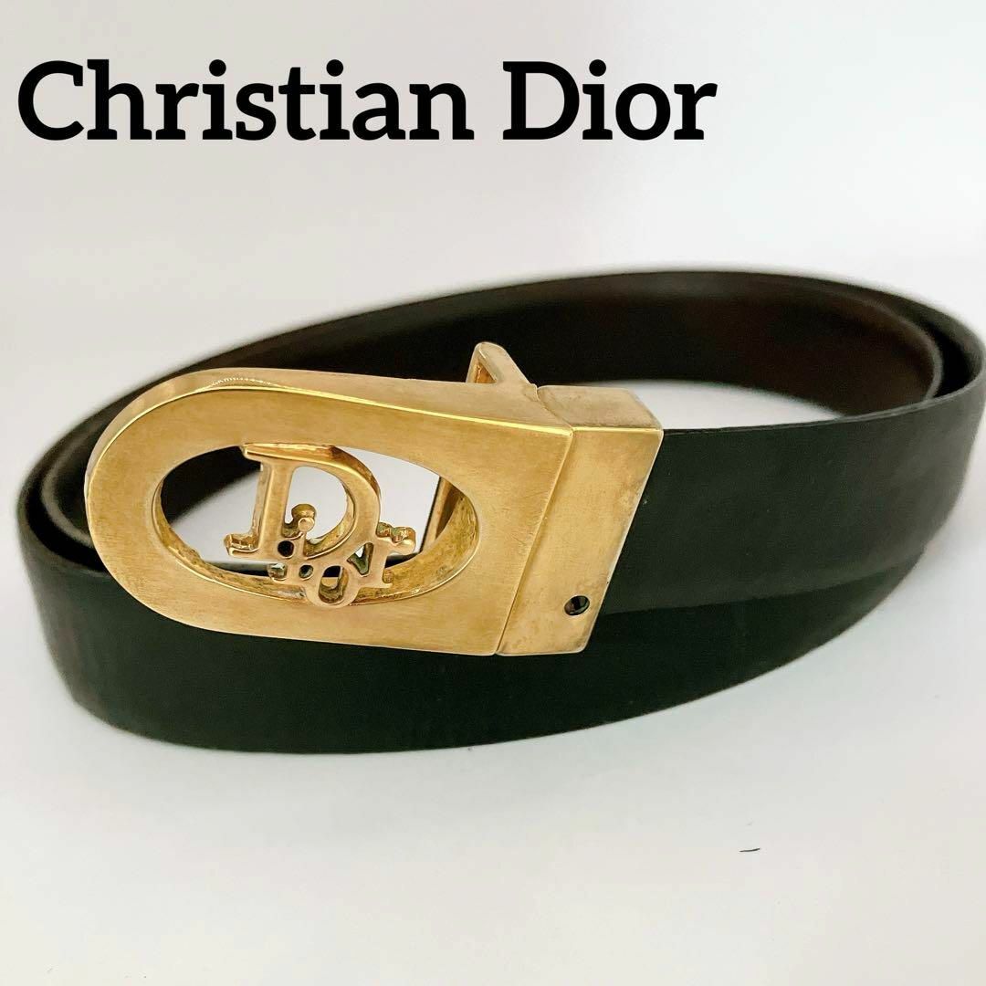 Christian Dior(クリスチャンディオール)の【高級】クリスチャンディオール ゴールドブランドロゴ ベルト バックル レザー レディースのファッション小物(ベルト)の商品写真