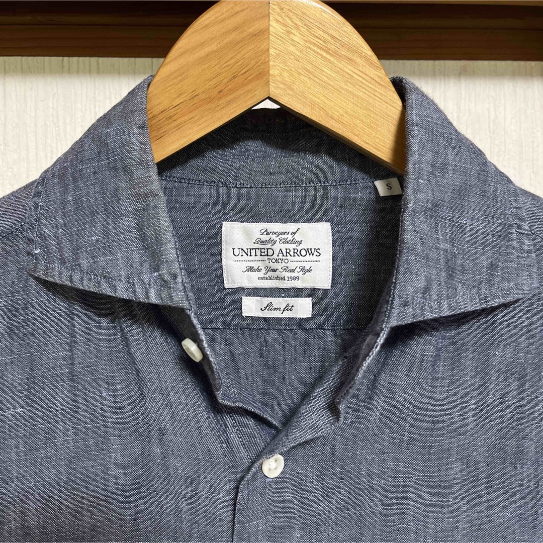 UNITED ARROWS(ユナイテッドアローズ)の【極美品】UNITED ARROWS リネンシャツ　ブルー メンズのトップス(シャツ)の商品写真