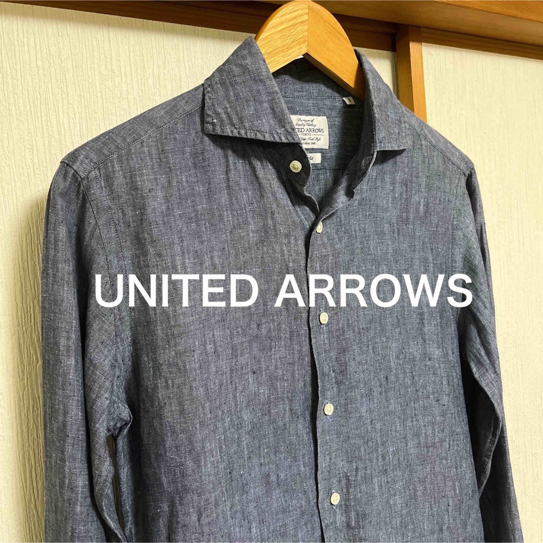UNITED ARROWS(ユナイテッドアローズ)の【極美品】UNITED ARROWS リネンシャツ　ブルー メンズのトップス(シャツ)の商品写真