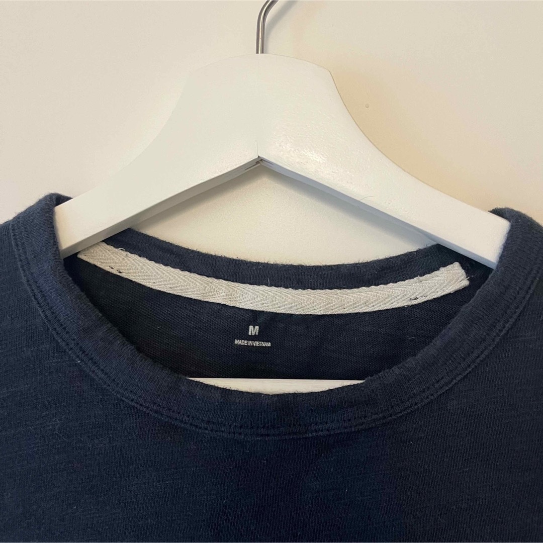 MUJI (無印良品)(ムジルシリョウヒン)の無印★メンズM 半袖Tシャツ　ネイビー　コットン100% メンズのトップス(Tシャツ/カットソー(半袖/袖なし))の商品写真