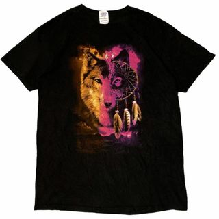 デルタ 半袖Tシャツ アニマルT オオカミ ドリームキャッチャー 羽 b58(Tシャツ/カットソー(半袖/袖なし))