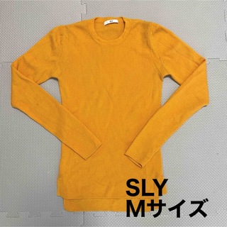 SLY - SLY ニット　トップス　レディース　M リブニット　長袖　イエロー　オレンジ