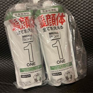 メンズビオレ ONE オールインワン全身洗浄料 ハーバルグリーン 替 340ml(洗顔料)