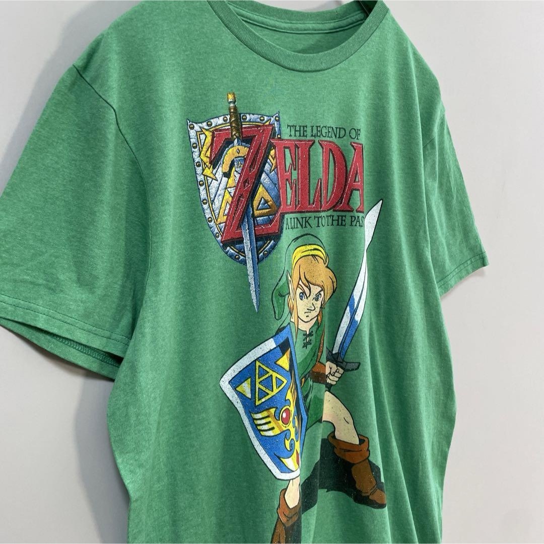 【グリーン、ゼルダの伝説】任天堂レトロゲームTシャツ古着リンク　　剣　一点もの メンズのトップス(Tシャツ/カットソー(半袖/袖なし))の商品写真