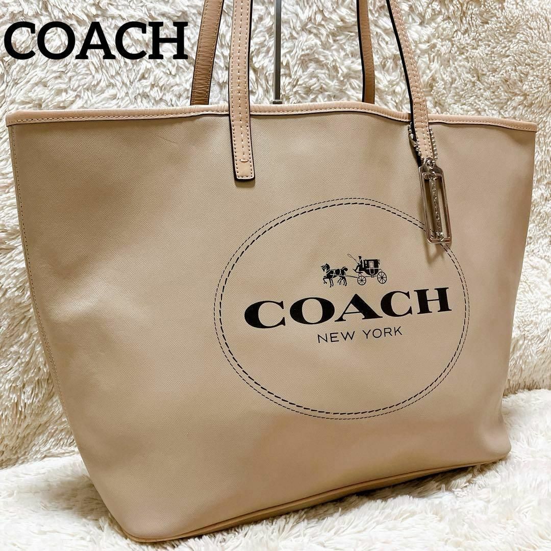 COACH(コーチ)のCOACH トートバッグ ハンドバッグ デカロゴ シルバー F31315 レザー レディースのバッグ(トートバッグ)の商品写真