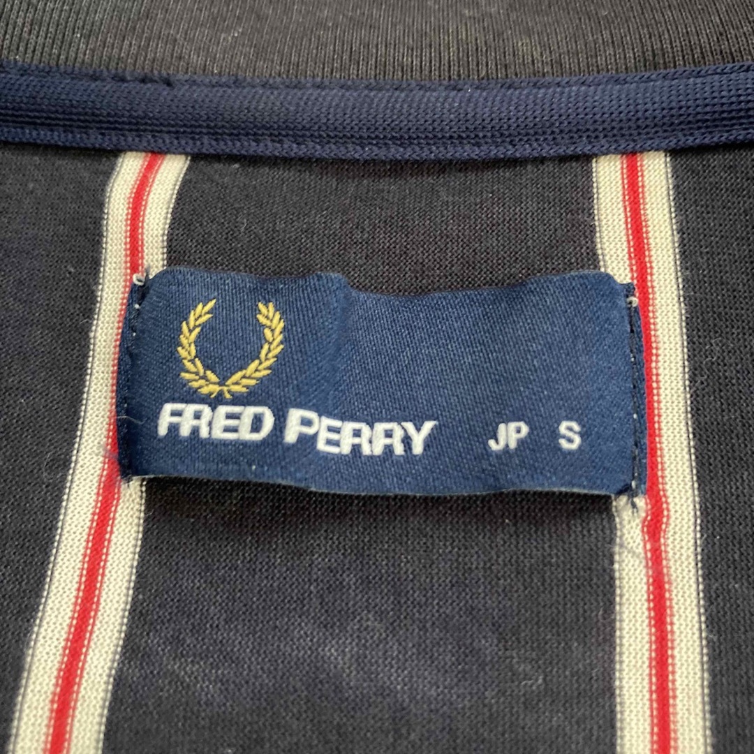 FRED PERRY(フレッドペリー)のフレッドペリー 月桂樹 ボンバージャケット ジャージ ストライプ柄 薄手 S メンズのトップス(ジャージ)の商品写真