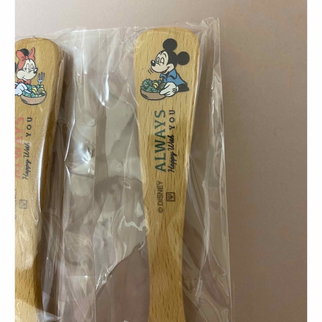 Disney(ディズニー)のディズニー　ミッキー　ミニー　スプーン　木製　カトラリー　木　食器　おしゃれ キッズ/ベビー/マタニティの授乳/お食事用品(スプーン/フォーク)の商品写真