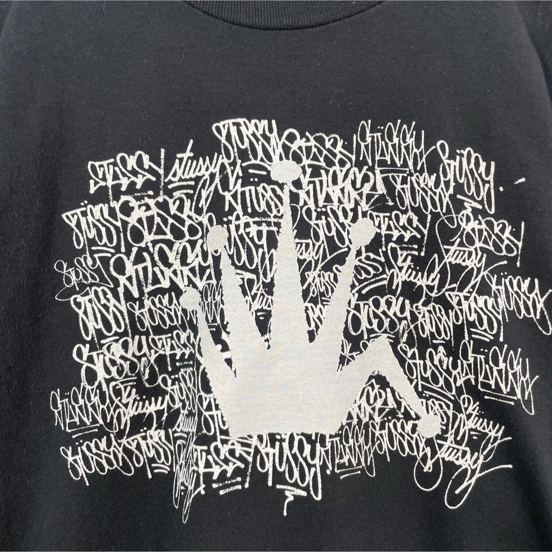 STUSSY(ステューシー)の【メキシコ製、ビッグクラウンロゴ】stussy総柄古着Tシャツ00sストリート メンズのトップス(Tシャツ/カットソー(半袖/袖なし))の商品写真