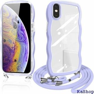 iPhone XS ケース ショルダー クリア iph か クローブ 紫 521