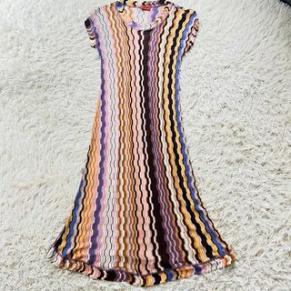 ミッソーニ(MISSONI)のミッソーニ　ノースリーブワンピース　ロング丈 総柄　マルチカラー　フリーサイズ(ロングワンピース/マキシワンピース)