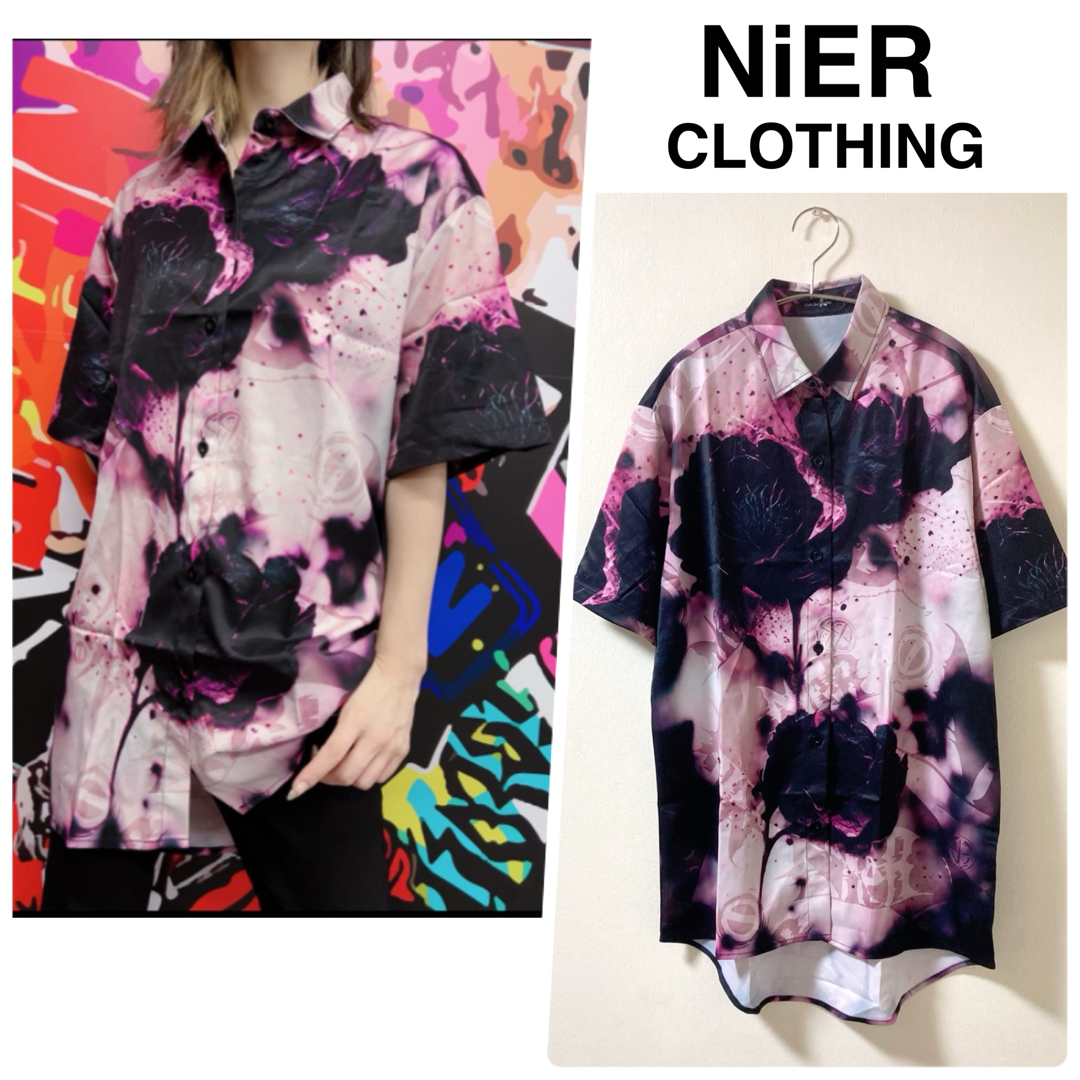 NieR Clothing(ニーアクロージング)のNieR ニーアクロージング★SHADE ROSE SHIRTS シャツ 半袖 レディースのトップス(シャツ/ブラウス(半袖/袖なし))の商品写真