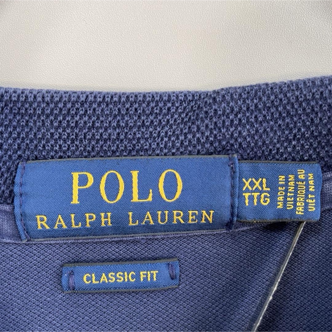 POLO RALPH LAUREN(ポロラルフローレン)の【希少XXL、襟ライン】ラルフローレン古着ポロシャツ刺繍ロゴポニー半袖ゆるだぼ メンズのトップス(ポロシャツ)の商品写真