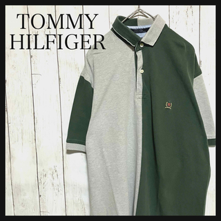トミーヒルフィガー(TOMMY HILFIGER)のトミーヒルフィガー 半袖ポロシャツワンポイント刺繍ロゴアシンメトリー Z1224(ポロシャツ)