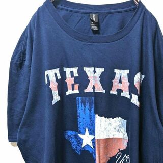 アンビル(Anvil)のアンビル テキサス USA Tシャツ ネイビー 紺色 XL 古着(Tシャツ/カットソー(半袖/袖なし))