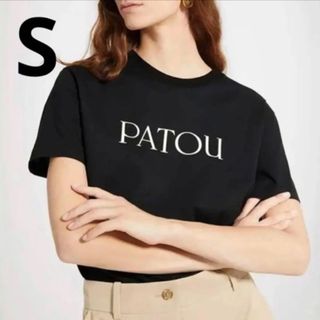 PATOU       ロゴTシャツ　レディース、メンズ　ブラックSサイズ(Tシャツ/カットソー(半袖/袖なし))