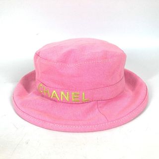 シャネル(CHANEL)のシャネル CHANEL ロゴ 21S ハット帽 帽子 バケットハット ボブハット ハット コットン ピンク(ハット)